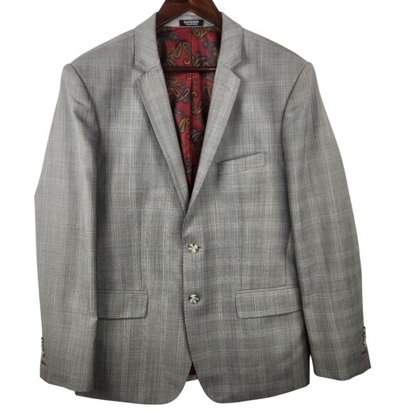 Sam Surin Bespoke Blazer Men 42 Gray Glen Plaid Luxury Wool Italy Jacket EUC - Picture 1 of 16